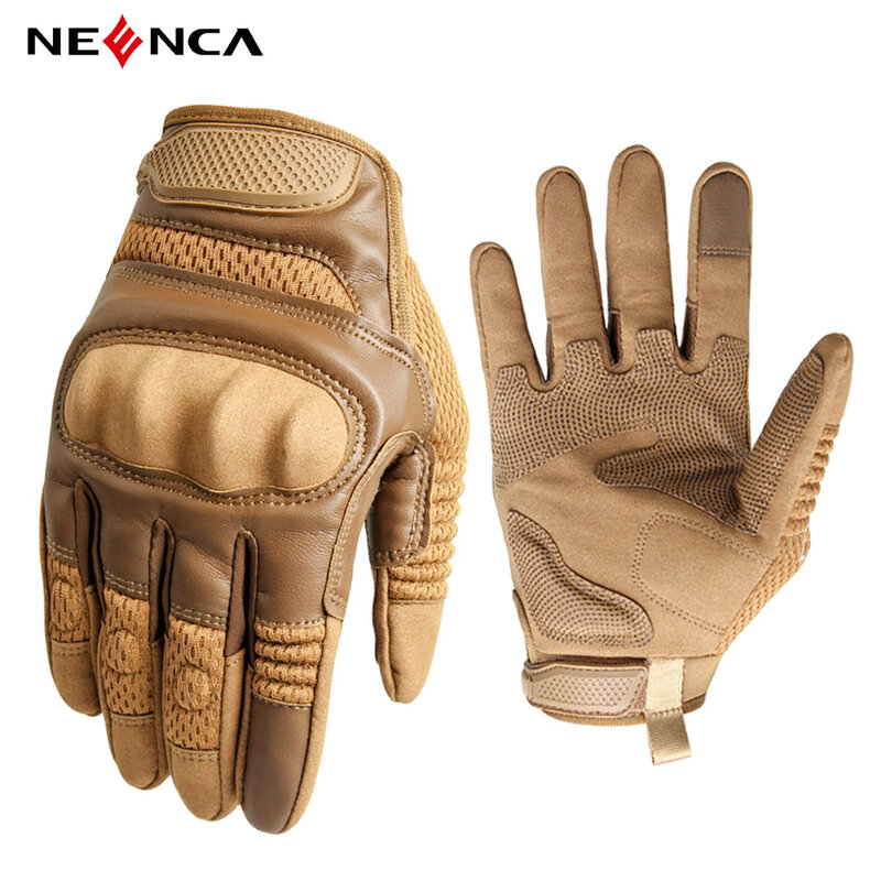 Touch Screen PU Leather CS Tactical Gloves Full Finger Protective Gear Motorcycle Hiking Cycling Climbing Shooting Mitten