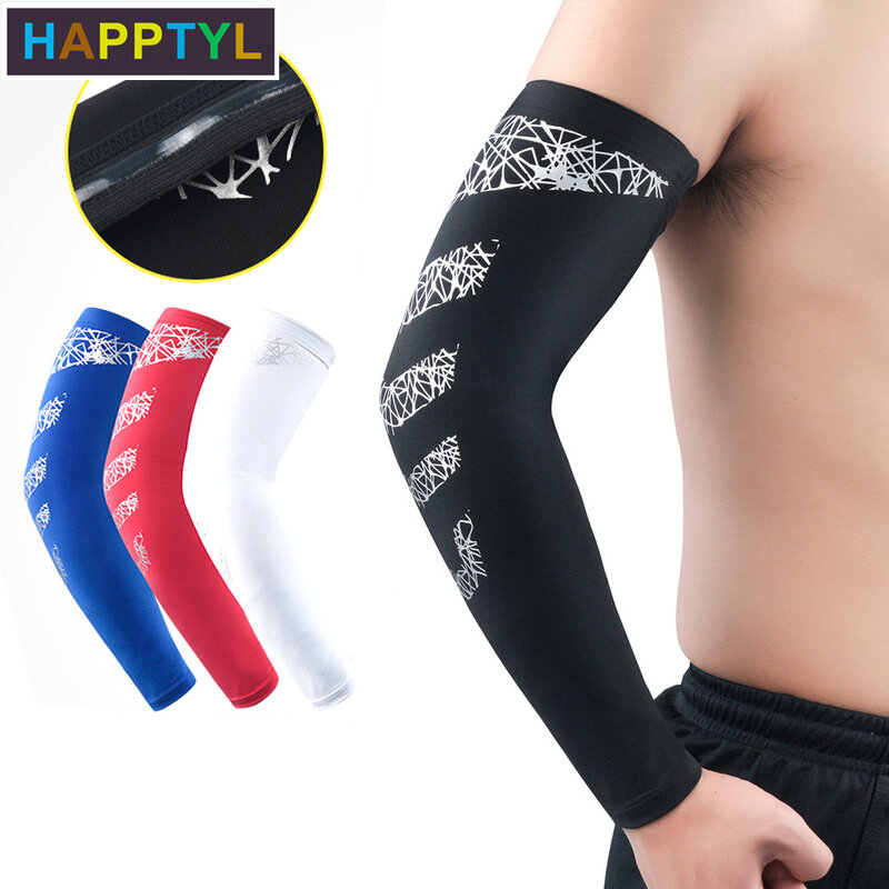 HAPPTYL 1Pcs Cooling Sun Sleeves UV Protection Non-slip Arm Sleeves Arm Cover Sleeve for Men Women