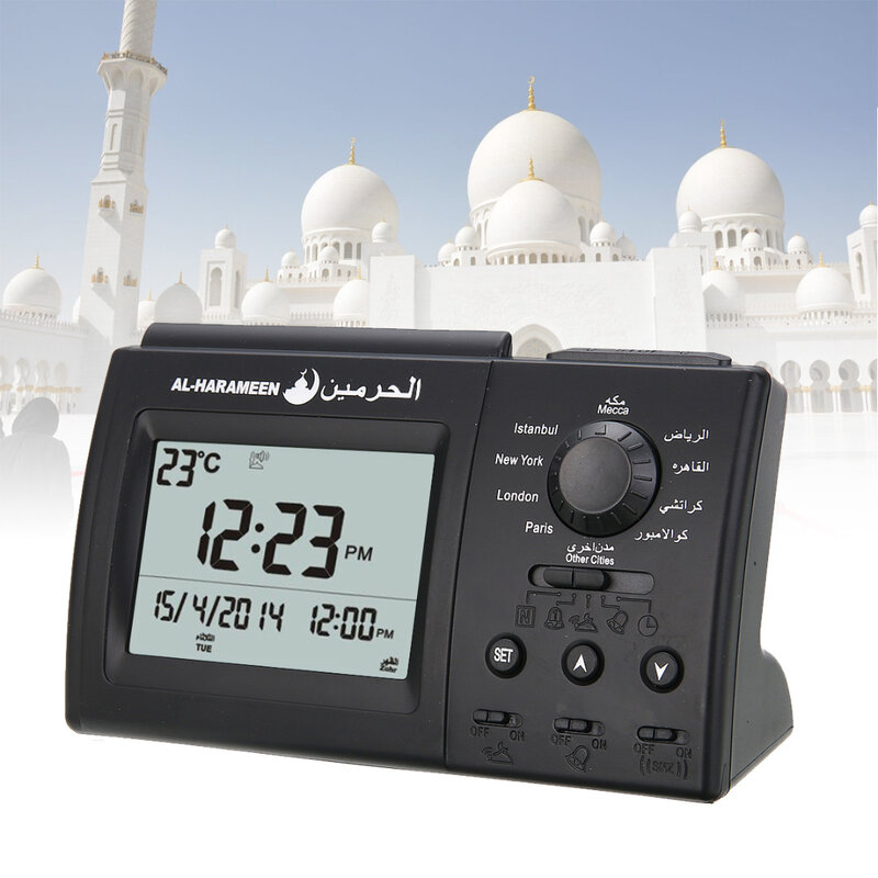 Jam Digital Otomatis Azan Muslim Jam Alarm Doa untuk Desktop Jam Meja Dekorasi Rumah