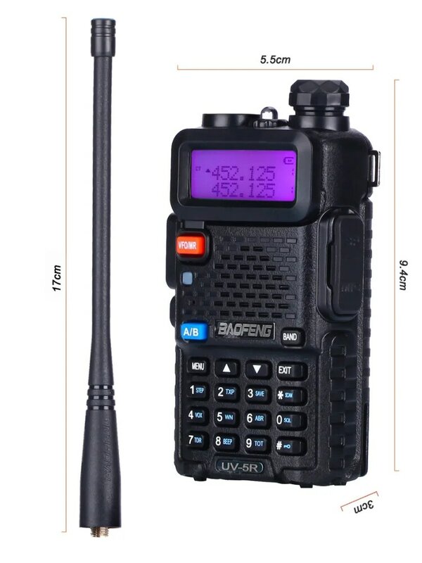 Asli Baofeng UV-5R Upgrade Baru Walkie Talkie Radio UHF VHF Dual Band Outdoor Jarak Jauh Ham Transceiver