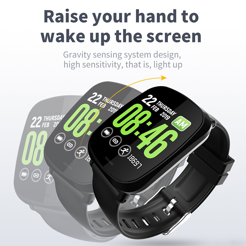 Reloj inteligente para hombre y mujer, pulsera con Monitor de ritmo cardíaco, presión arterial, resistente al agua, podómetro, Bluetooth