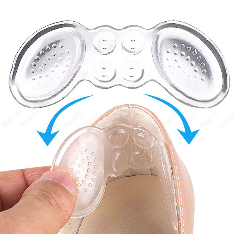 3 par de silicone gel palmilhas para mulher sapatos soltos tamanho redutor salto alto inserções forro de calcanhar almofada protetor sapato
