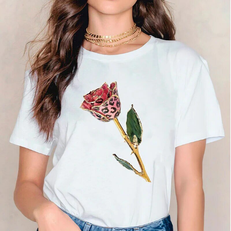 Camiseta con estampado de mariposa de acuarela para mujer, camisetas Harajuku de verano, Top informal con cuello redondo, ropa para mujer