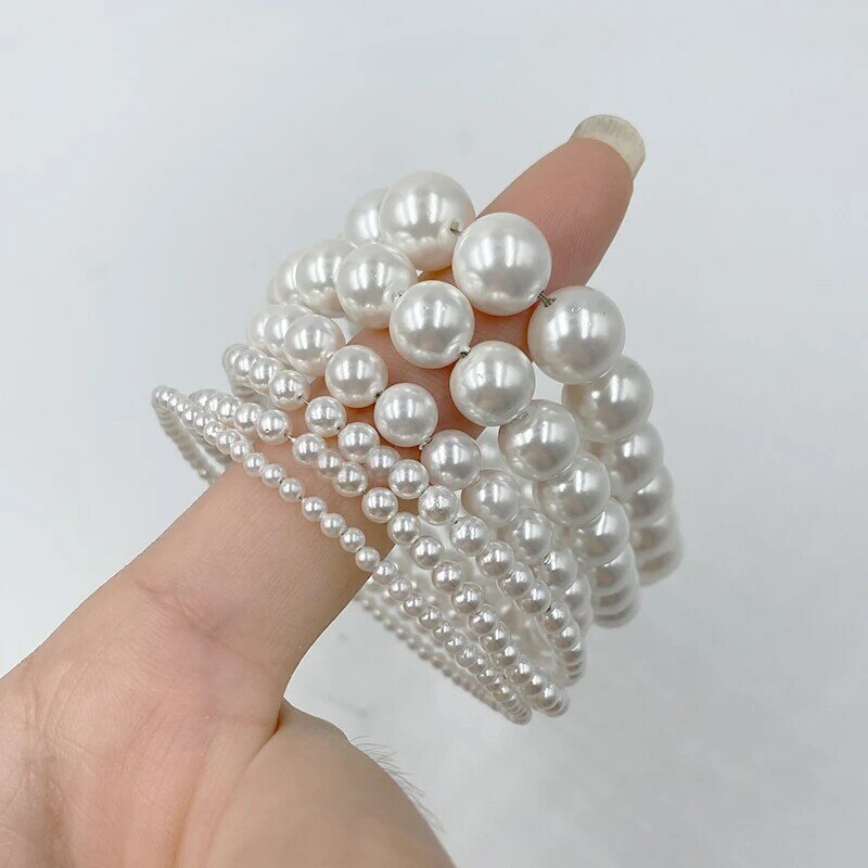 2021เกาหลีแฟชั่น Shell Pearl สร้อยข้อมือสตรี Handmade ความยืดหยุ่นลูกปัด Bracalet งานแต่งงานอุปกรณ์เสริม