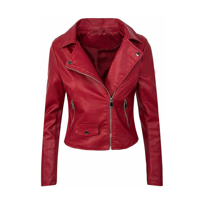 Zogaa-女性のオートバイの革のジャケット,短い革のジャケット,スリムなウエスト,PUレザージャケット