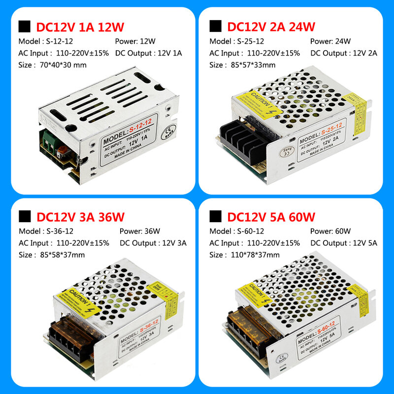 Beleuchtung Transformatoren AC110V 220V zu DC12V Netzteil Adapter 5A 8A 10A 15A 20A 25A 30A 40A 50A LED streifen Schalter Fahrer.