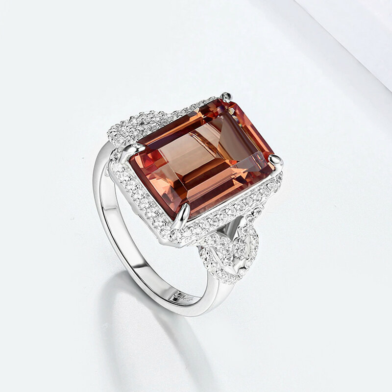 Mintybox Farbe Ändern Diaspore Sterling Silber Ring 7,4 Karat Octagon Cut Erstellt Sultanite Klassische Ring 2021 Neue Ankunft