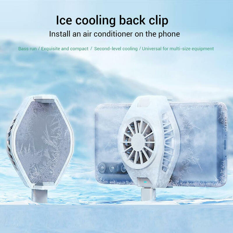 Asli Xiaomi Mijia Black Shark Portable Ice-Cold Back Clip-On Fan Cooler untuk Ponsel Android/iPhone, Lebar 66-68 Mm