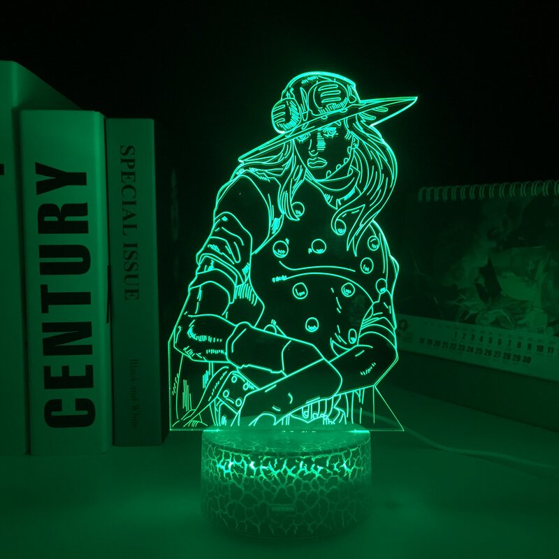 Gyro Zeppeli Afstandsbediening 3d Led Wit Basislicht Voor Slaapkamerdecoratie Licht Verjaardagscadeau Manga Tafellamp Jojo Bizar Avontuur Anime