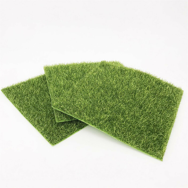 15X15Cm Rumput Buatan Lembut Rumput Buatan Rumput Karpet Simulasi Rumput Hijau untuk Miniatur Kerajinan Boneka-Dekorasi Rumah