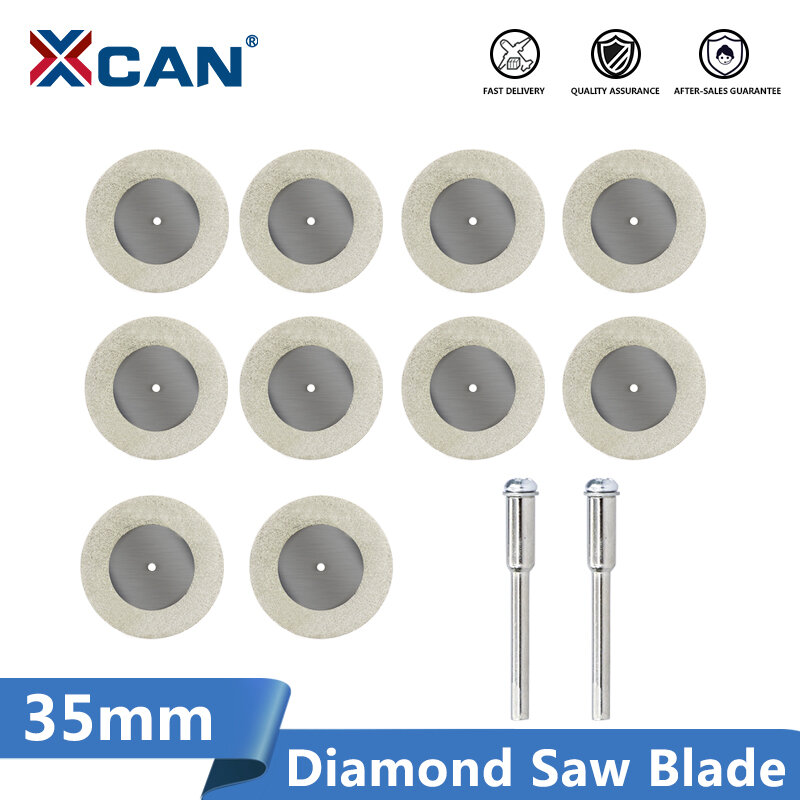 XCAN-hoja de sierra de diamante de 35mm con mandril de 3mm para herramienta rotativa Dremel, accesorio de cuchillas de corte