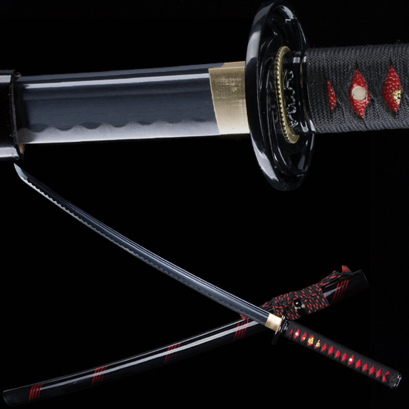 Espada katana japonesa hecha a mano, acero real, espada ninjato, borde afilado