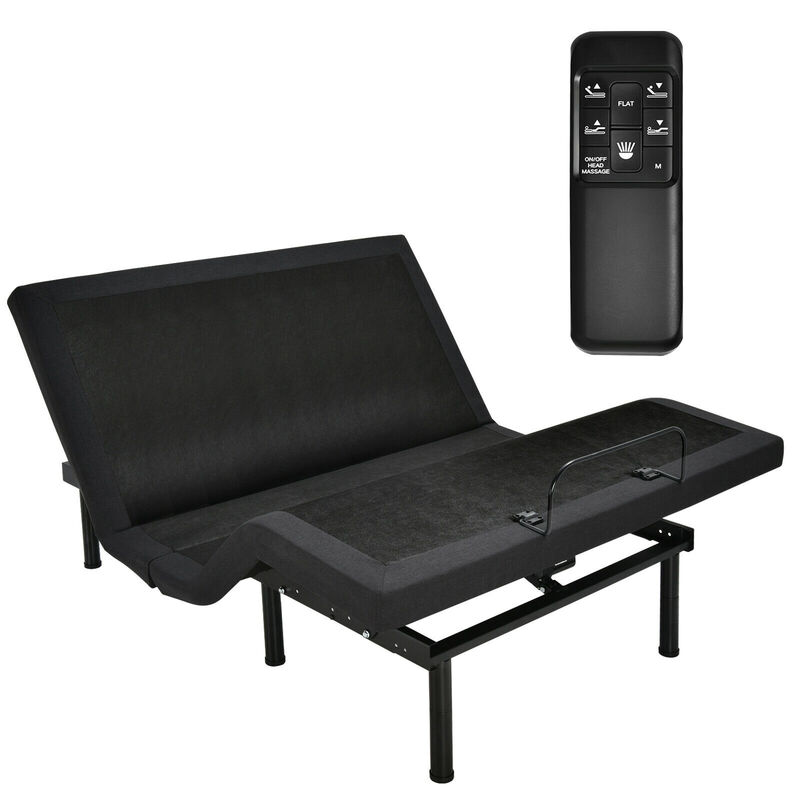 Costway-Base de cama ajustable, marco de cama eléctrico con Control remoto de masaje Queen EP24950US