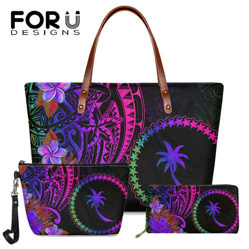 Роскошные сумки на плечо FORUDESIGNS и кошелек-клатч, дизайнерская женская повседневная сумка-держатель в полинезийском стиле, женская сумка