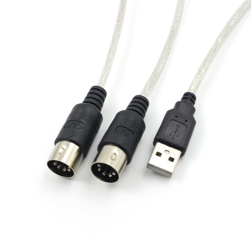 Convertisseur de câble USB MIDI de 2M pour clavier musical et PC, nouvelle Interface USB entrée-sortie, adaptateur de câble noir