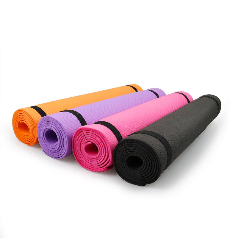 Tapis de yoga 4mm en PVC antidérapant, accessoire de sport pour femme,convient pour des exercices de mise en forme et perte de poids, de gymnastique et de fitness,