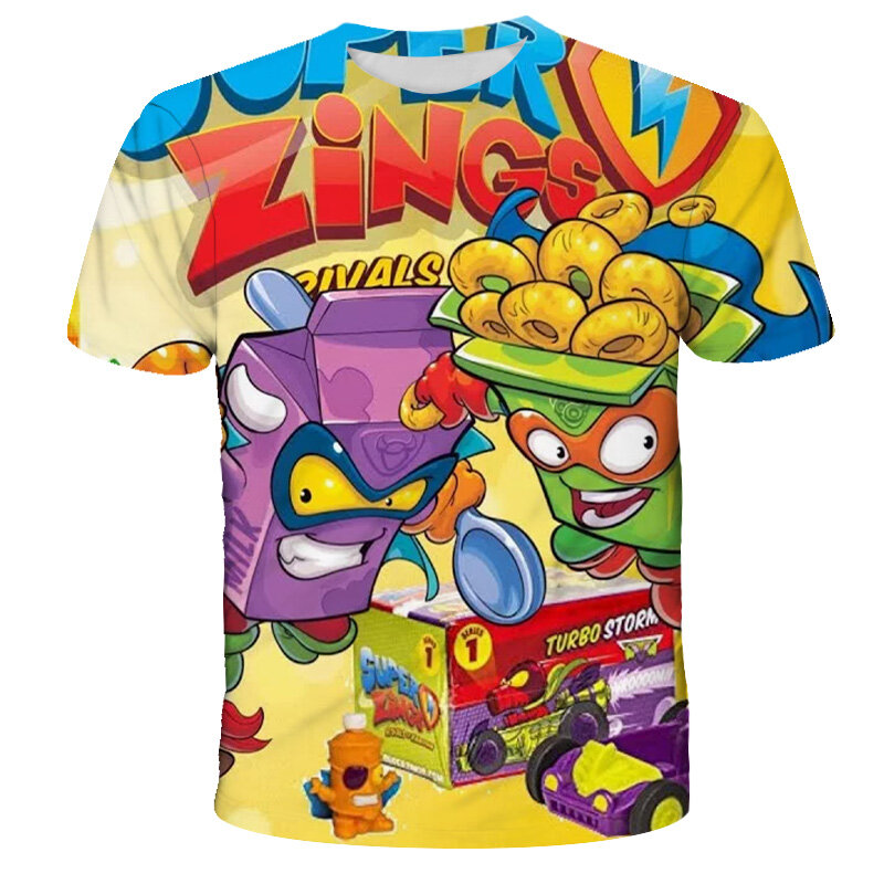Superzings T camisa ropa de los niños de verano de manga corta de cuello camiseta Super Zings Camisetas Bebé niños Casual camise