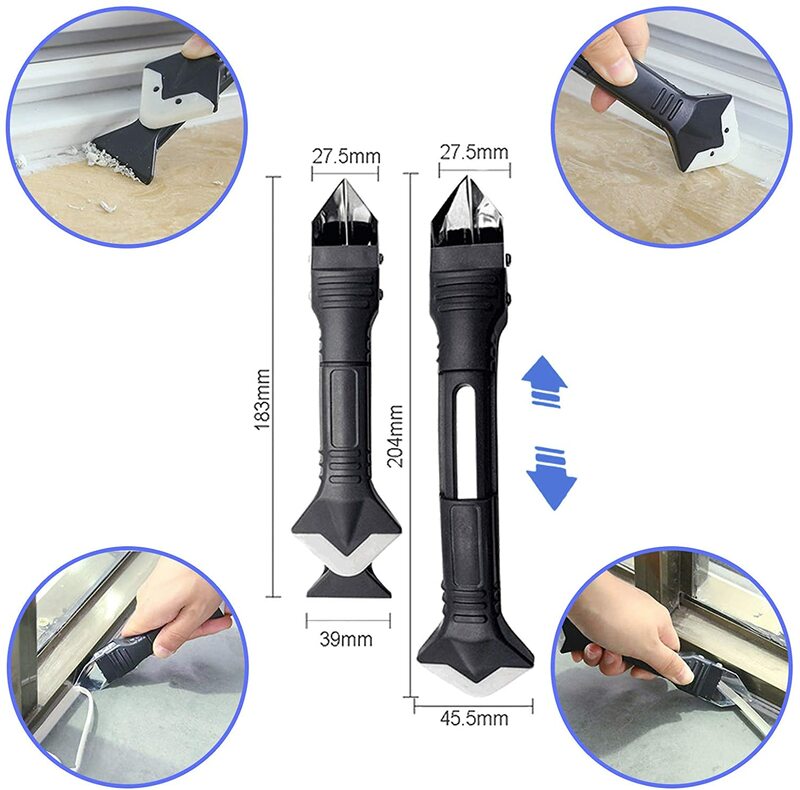 14Pcs Caulking Tools 3 in 1 Silicone Caulking Nozzle Finishing Tool Kit Sealant Caulk for Kitchen Bathroom Window
