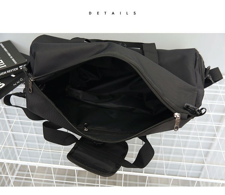 Yilian masculino oxford pano viajar saco de bagagem saco de armazenamento de sapato independente saco de fitness saco de bagagem de ombro preto