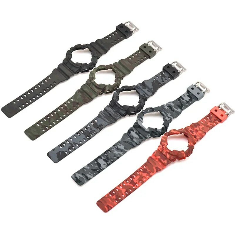 Sport Waterproof Rubber Strap Case for Casio g-shock GA100 GA110 GD120 100 GSL100 Watch with Case Watch Accessories with Tools