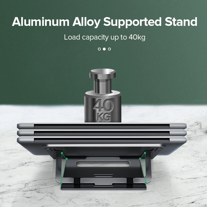 LLANO-soporte plegable para ordenador portátil, accesorio de aleación de aluminio para Notebook, Macbook Air Pro 13,3 15,6 16 pulgadas