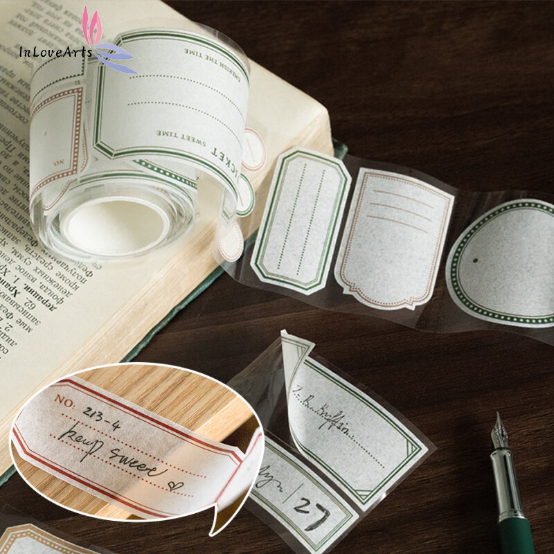 Etiqueta retro gravável washi fita adesiva decorativa fita adesiva para adesivos scrapbooking papelaria material de escritório da escola