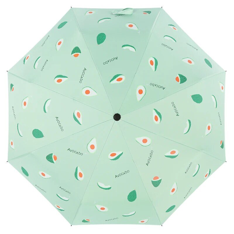 Sombrilla de protección UV para mujer, Parasol automático de tamaño grande, resistente al agua, estilo frutal, paraguas plegable protección UV para niña