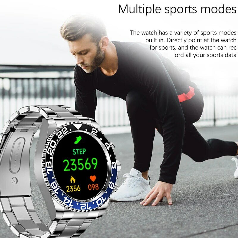 Rollstimi-reloj inteligente para hombre, pulsera deportiva IP68 con Bluetooth, llamadas, para negocios, Android e ios