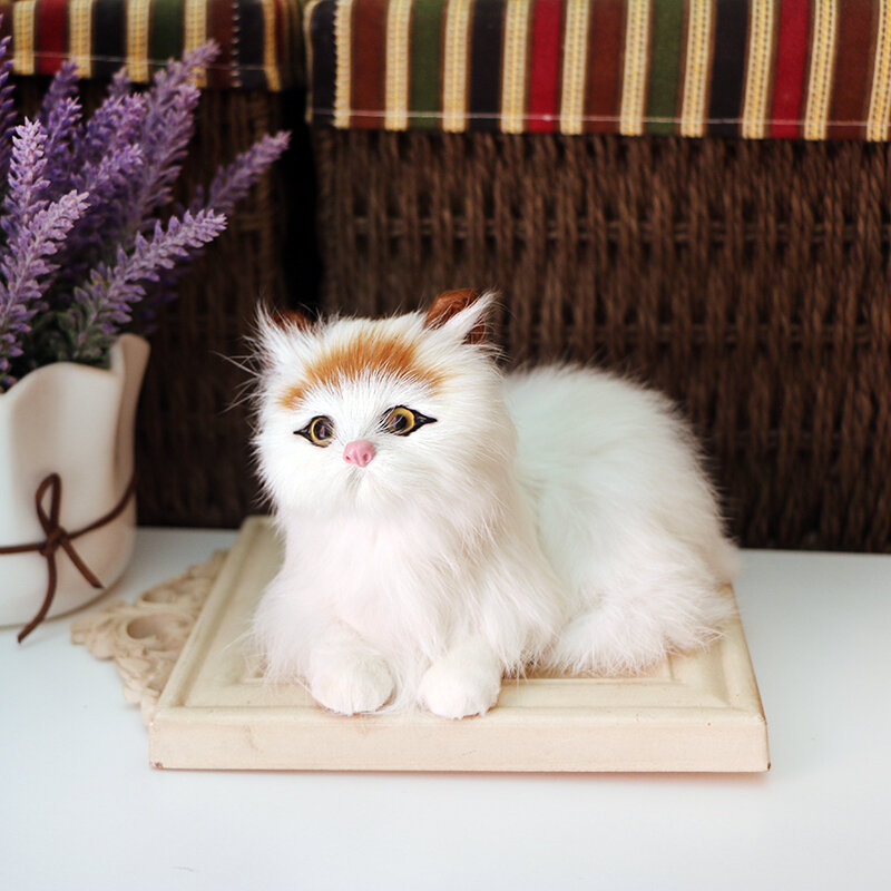 시뮬레이션 동물 고양이 플러시 장난감 그룹 귀여운 고양이 인형 모델 자동차 장식 장식품, 생일 선물