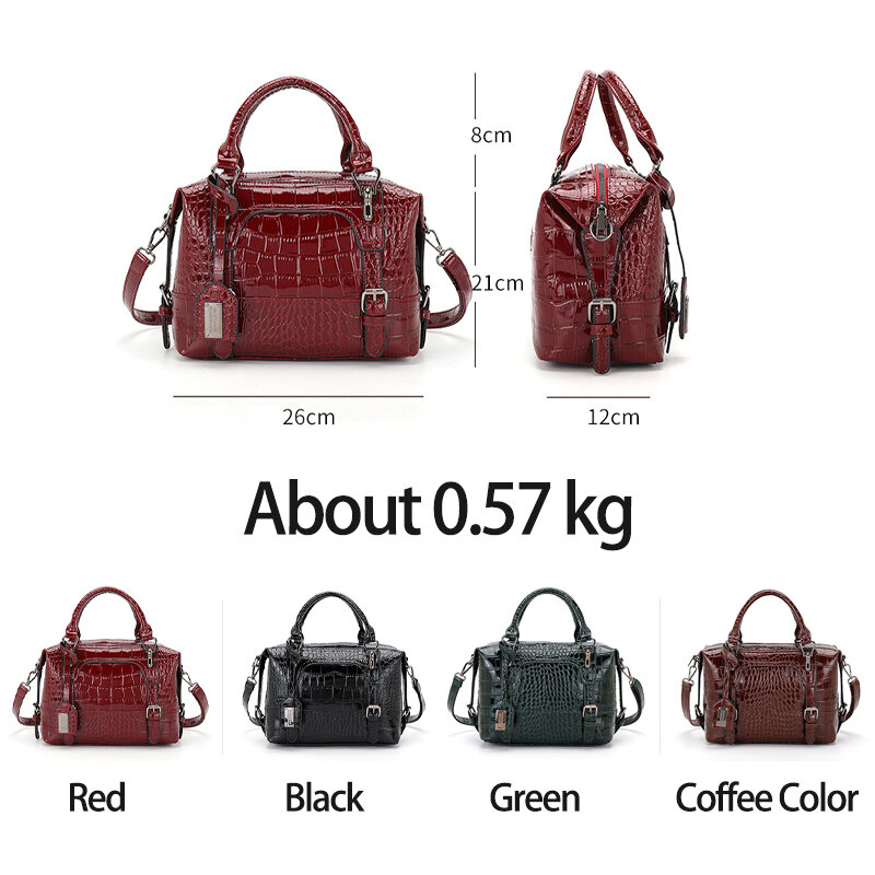 Vintage Crocodile Pattern PU Leather Fashion Casual  Shoulder Bags for Women 2021 Luxury Simplicity Designer Ladies Handbags