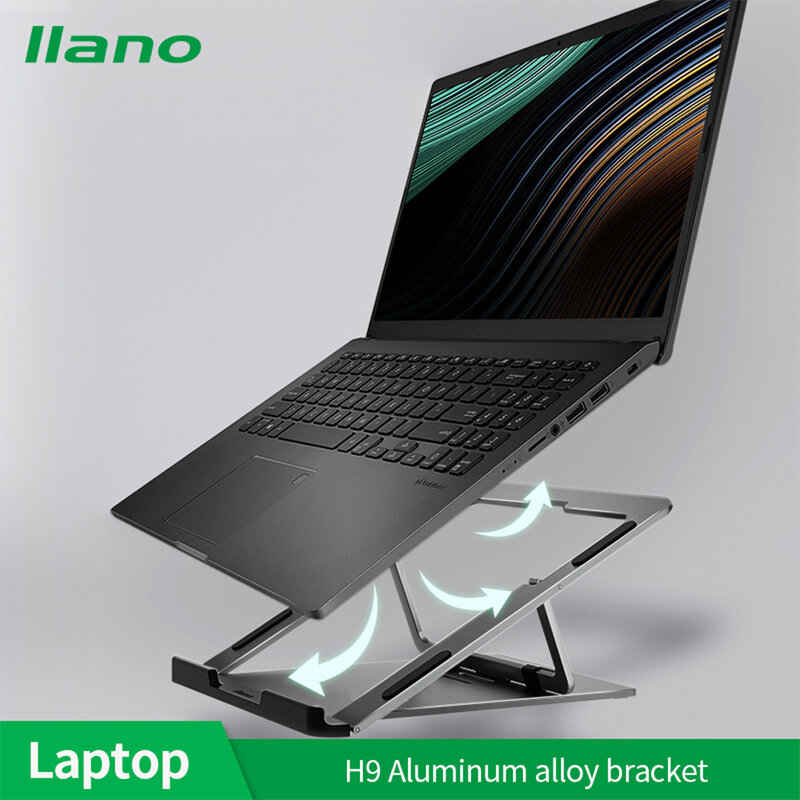 LLANO-soporte plegable para ordenador portátil, accesorio de aleación de aluminio para Notebook, Macbook Air Pro 13,3 15,6 16 pulgadas