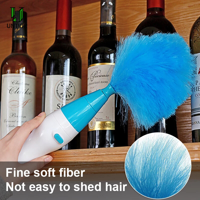 UNTIOR  Electric Spin Duster Portable Feather 360° Adjustable Dust Cleaner Cleaning Brush Soft Cleaning Tools Microfiber Duster