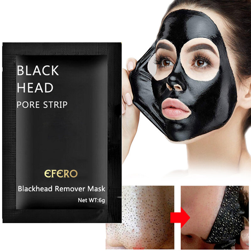 Masques noirs, nettoyage en profondeur, purification, masque pour la tête, fermeture des pores, masque facial, dissolvant de points noirs, soins pour le visage, bandes de pores, 5 pièces