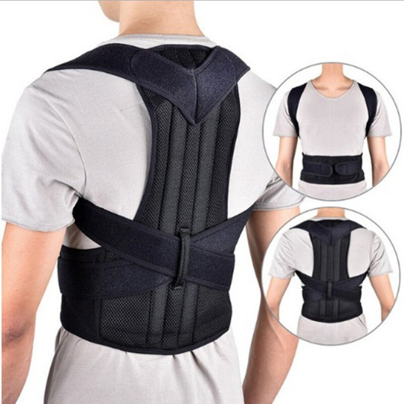 Corretor postural ajustável para homens e mulheres, fita fixadora pós-ural, suporte nas costas, ombro, corretor postural