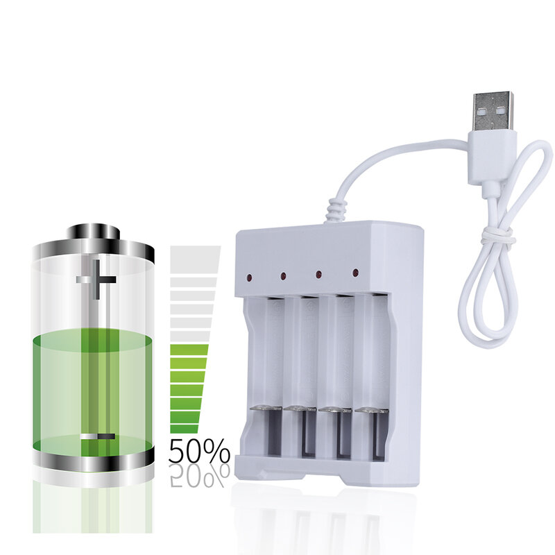 USB 4 Slots Fast Charging Battery Charger Short Circuit Protection AAA and AA Rechargeable Battery Station High Quality