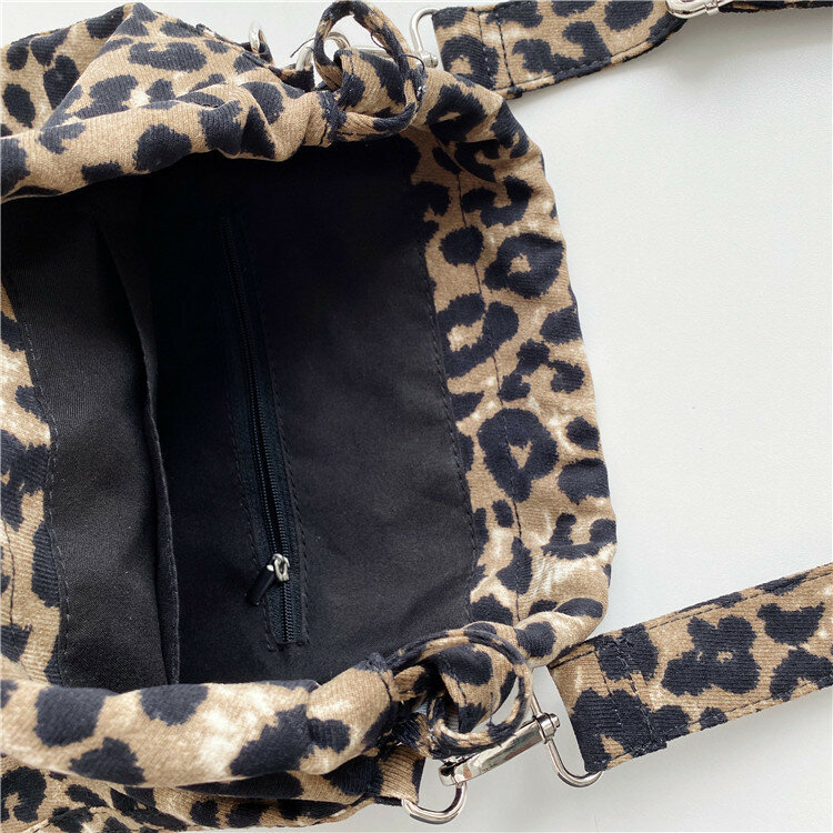 Bolsos cruzados de leopardo para mujer, carteras casuales, de hombro, de Color sólido con personalidad
