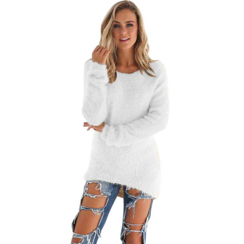 Winter Clothes Women 2021 Novelty Fashion Casual Solid Knitted O-neck Long Sleeve Jumper Sweaters Blouse Кардиган Вязаный