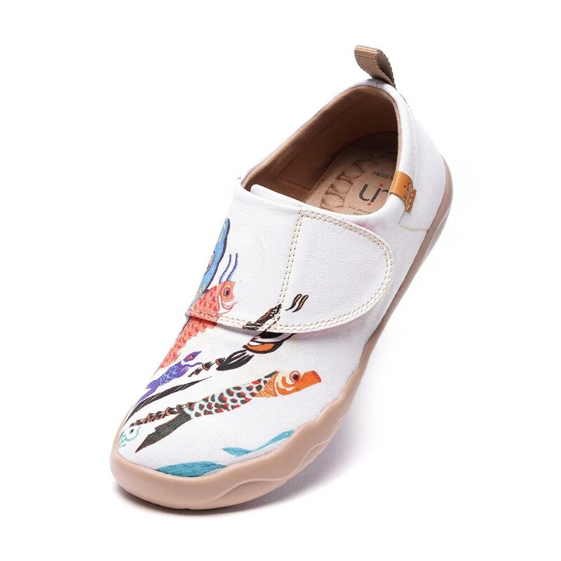 Детские кроссовки UIN, легкие удобные Сникерсы для мальчиков и девочек, дизайнерская обувь в японском стиле, с рисунком карпа, размер 25-34