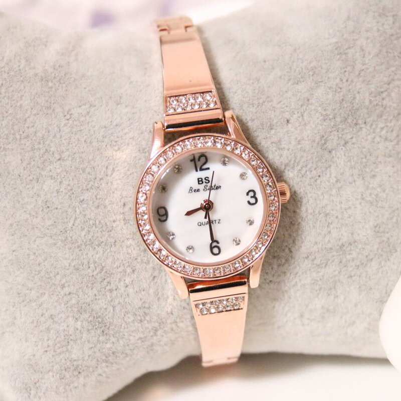Mulheres relógios de quartzo diamante luxo ouro relógio feminino relógio de aço inoxidável senhoras pulseira relógio de pulso menina zegarek damski
