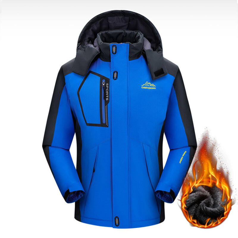 Stormsuit outdoor windbreaker autumn winter Plush thickened warm coat tide brand men's fishing suit