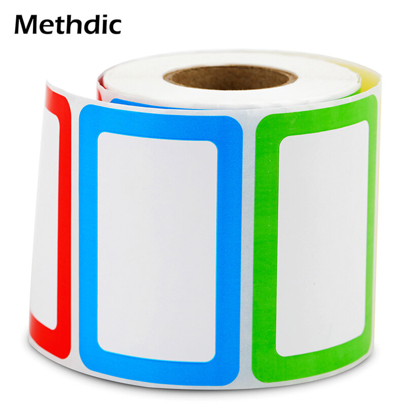 250/ roll Methdic Colorful Sticker Name Tags 5 colors label stickers writable labels thank you label cute label stickers