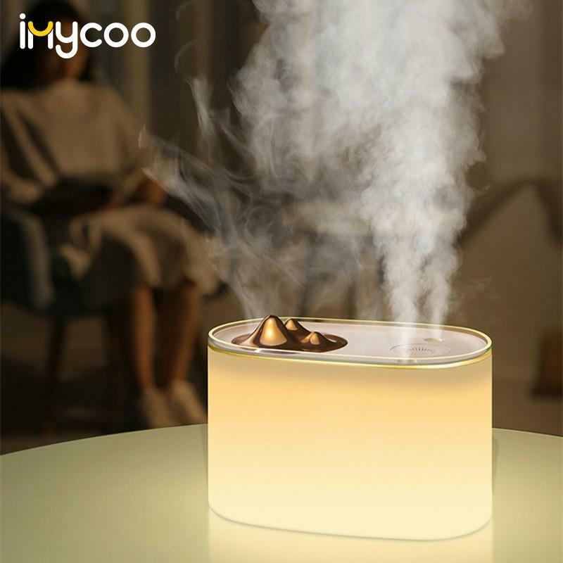 1000ML Grote Luchtbevochtiger Aromatherapie Etherische Olie Diffuser met 2 Fog Outlet 7 Color Change LED Night Light voor office Home