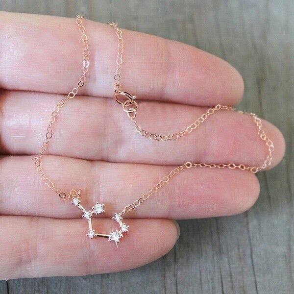 FENGLI Constellation Simple Bracelets for Women Charm Zodiac Pattern Chain Bangles Baby Birthday Bracelet Jewelry Gift