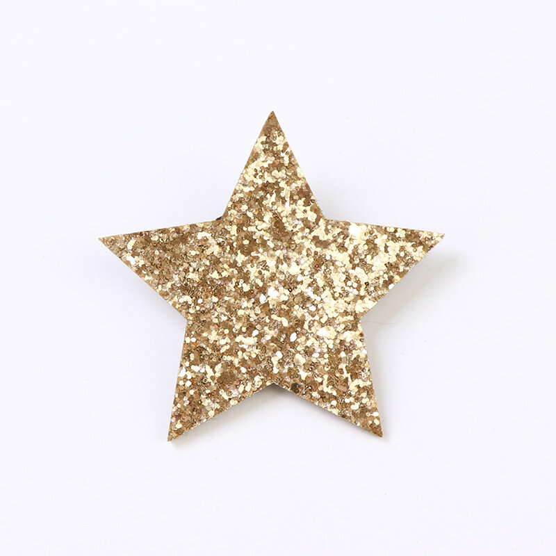 Baby Fashion Shiny Sythetic Leather Star Barrette For Kid Girls Bling Leather Hair Clips Toddlers Hair pins Hair Accessories