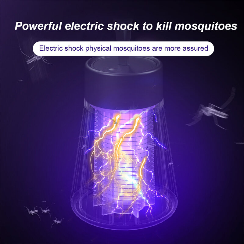 Rechargeable LED Mosquito Killer Lamp Insect Light USB Pest Control Lamp Flying Bug Luring Purple Light Indoor Outdoor Fly Trap