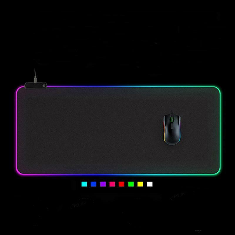 RGB LED Luminous Mouse Pad Gaming Keyboard Mouse Mat untuk Gamer