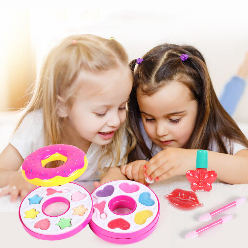 Meninas jogar maquiagem princesa brinquedos kit de maquiagem para crianças  brinquedos com caixa portátil para meninas idade 4-6 rosa/azul - AliExpress
