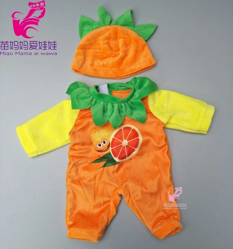 Ropa de mono de calidad para muñecas de bebé de 18 pulgadas, traje con sombrero para muñecas de niña de 18 pulgadas