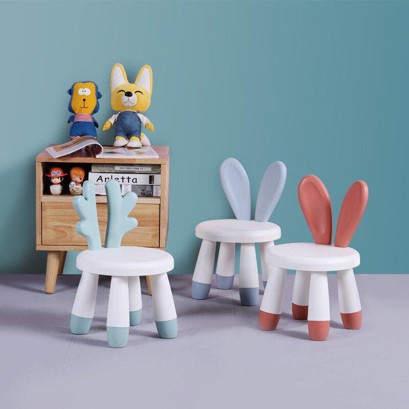 Nova cadeira para casa crianças fezes footboard mobiliário interior fezes de brinquedo cadeira de crianças cadeira de coelho de estimação bonito wf
