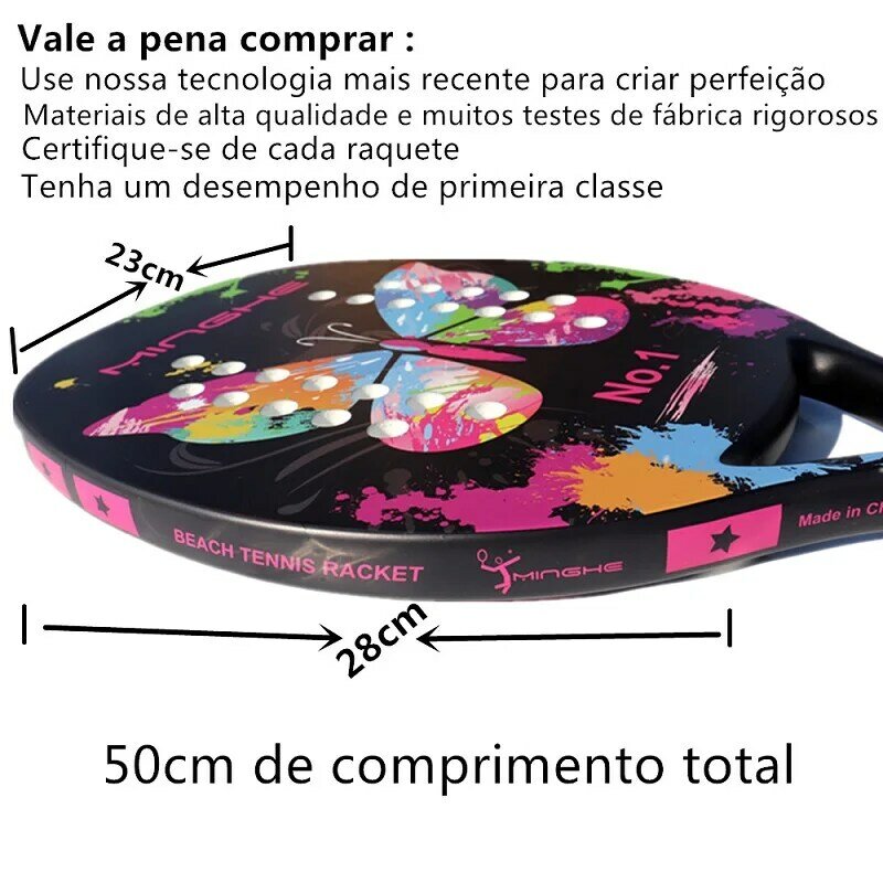 Plate Raquete De Beach Tennis Femenino 3K Carbono Fiber EVA Foam Core Matte Surface Professional Adult Paddle